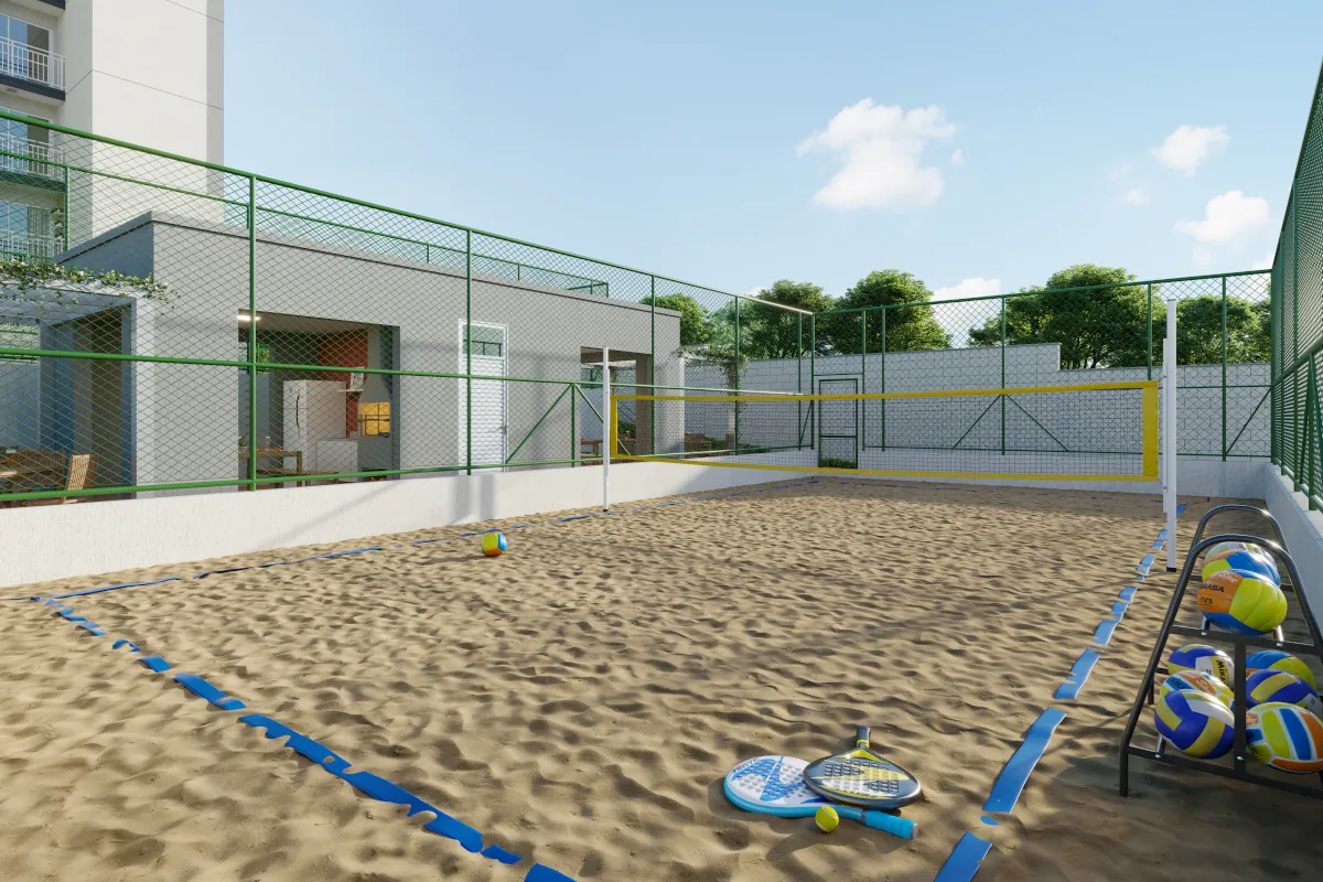 Quadra de areia do Reserva Direcional Jardim Botânico para beach tennis e vôlei